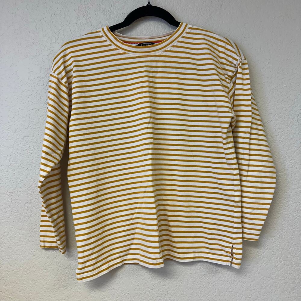 A.Y.R. The French Fry Long Sleeve Striped Boxy Top Yellow White Size XS - Picture 2 of 7